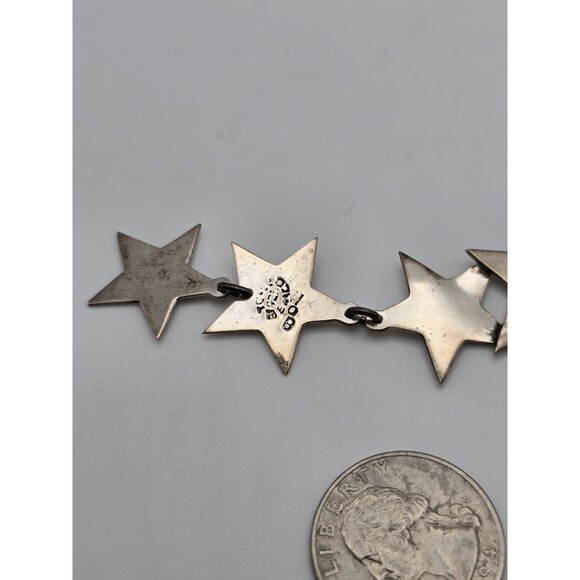 Vintage Taxco, Mexico Cascading Stars Sterling SIlver Pin Signed HOB - Picture 4 of 7